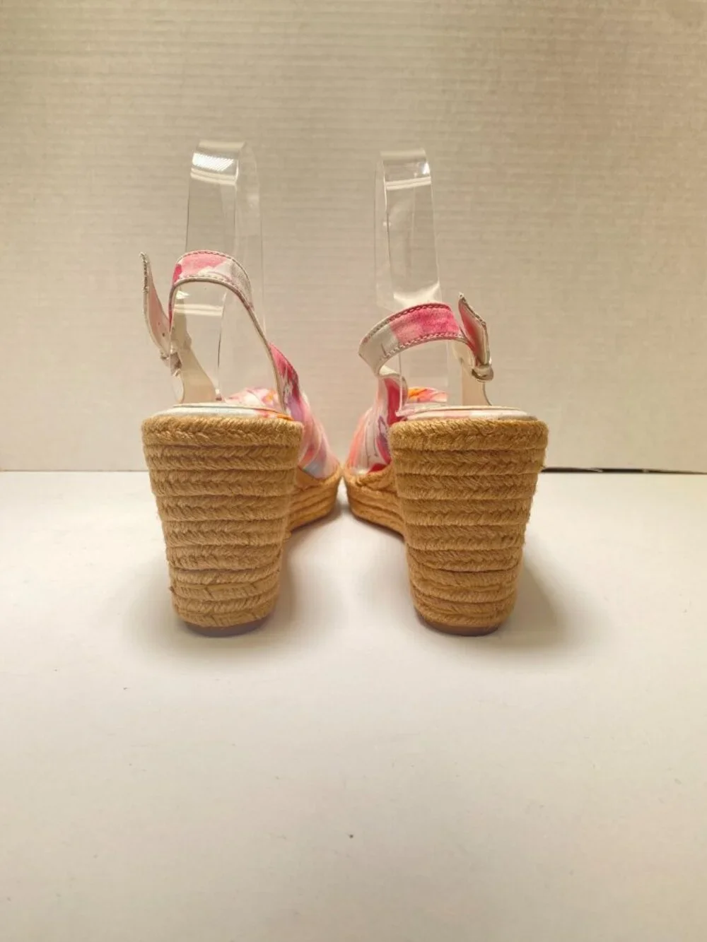 Naturalizer Women's Bettina Espadrille White Colorful Bow Sandal Wedge Sz 9M